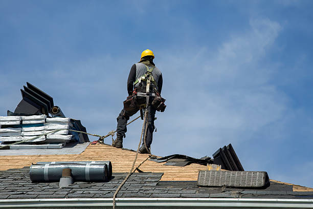 Professional Gutter Installation technician working in Lansford, PA